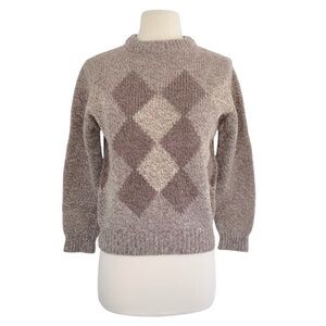 VTG Lands' End 100% Wool Diamond Pattern Sweater Medium